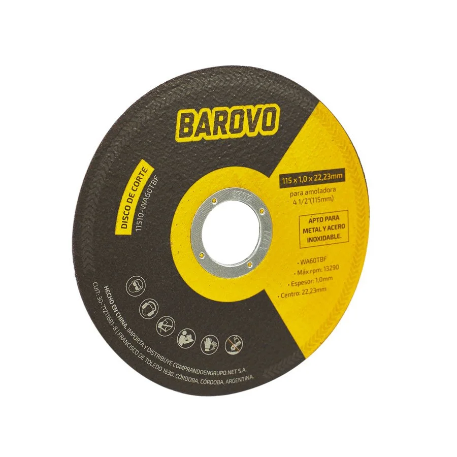 Disco de corte 4 1/2" espesor 1,6 mm BAROVO 11516-WA46TBF x 20unidades