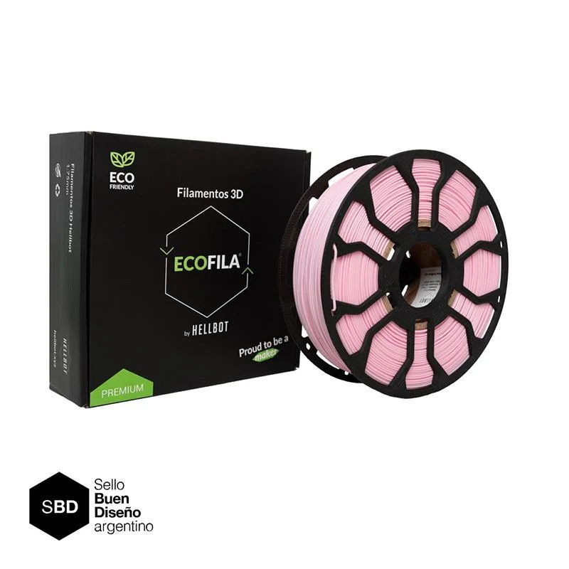 Rosa Pastel SIN CARRETEL Filamento Hellbot ECOFILA 1Kg PLA 1,75mm ECOFILA 3674