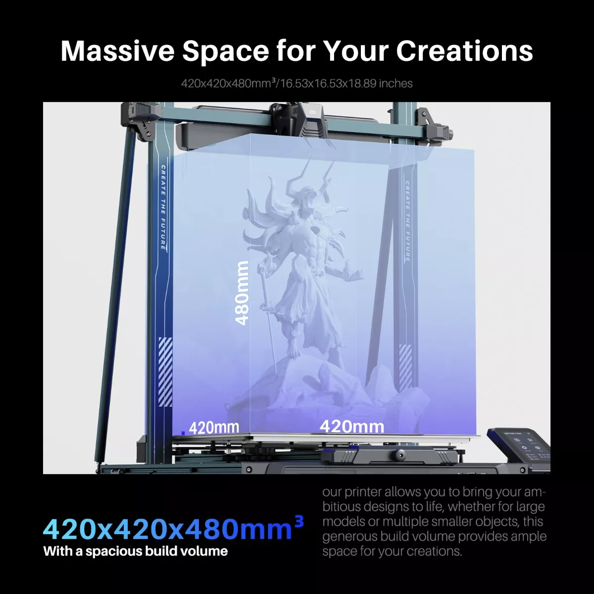 Neptune 4max 420x420x480mm Klipper 500mms Impresora 3D FDM ELEGOO