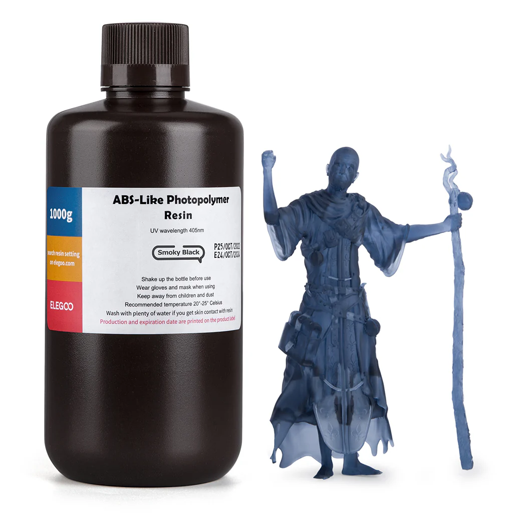 NEGRO AHUMADO ABS RESINA ELEGOO 500Gr 50.103.0024