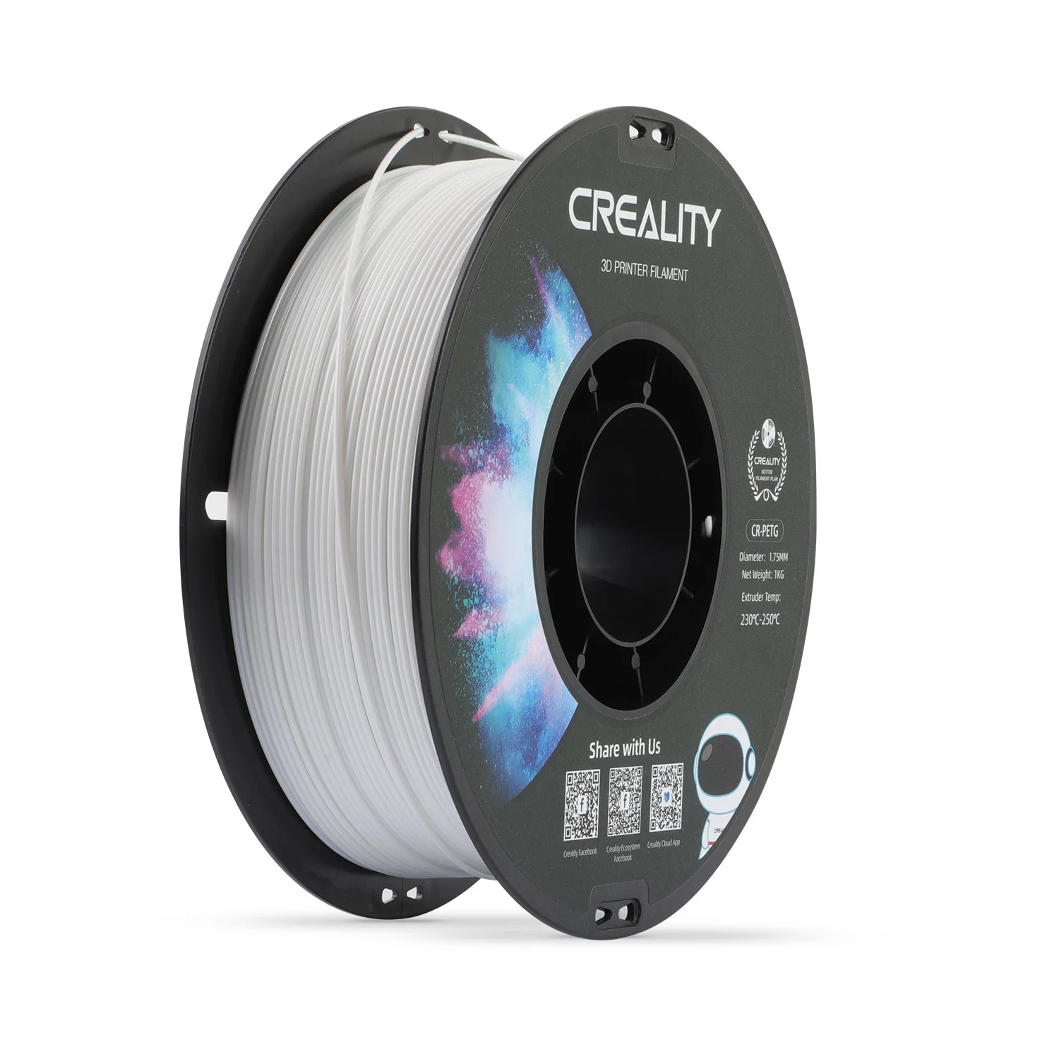 BLANCO CR-PETG White 1.75 1KG CREALITY Filamento 3D 1.75 1KG 3301030034-40644