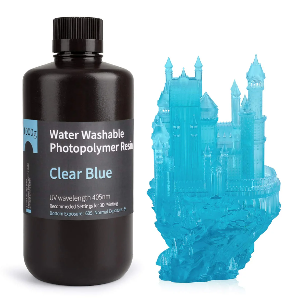 AZUL CLARO LAVABLE AL AGUA RESINA ELEGOO 500Gr 50.103.0010